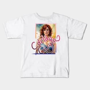 Carla Gugino watercolor portrait graphic design Kids T-Shirt